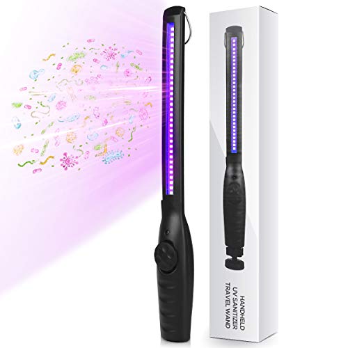 UV Light Sanitizer, Portable UV Light Disinfection Lamp USB Rechargeable Ultraviolet Light Sanitizer for Home Hotel Travel Car Kills 99% of Germs Viruses & Bacteria UV light Sanitizer Wand 1 Pack|B08S6RDVXT